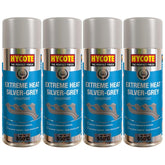 4X Hycote Extreme Heat Silver Grey Spray Paint 400ml Spray Paint